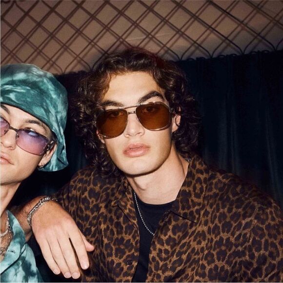 Aire NWT Cosmos - Bright Gold Tan Tint Aviator Sunglasses - Picture 2 of 9